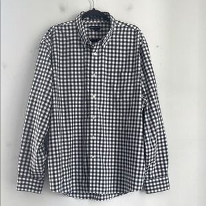 Lands’ End Traditional Fit No Iron Twill plaid long sleeve button up shirt XXL